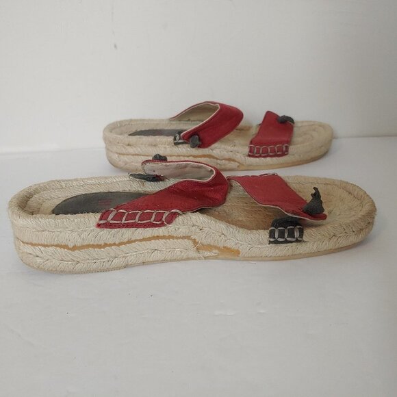 GAP Slip On Platform Espadrilles Sandals  Leather Preppy Retro 90's Y2K Boho - Picture 6 of 9